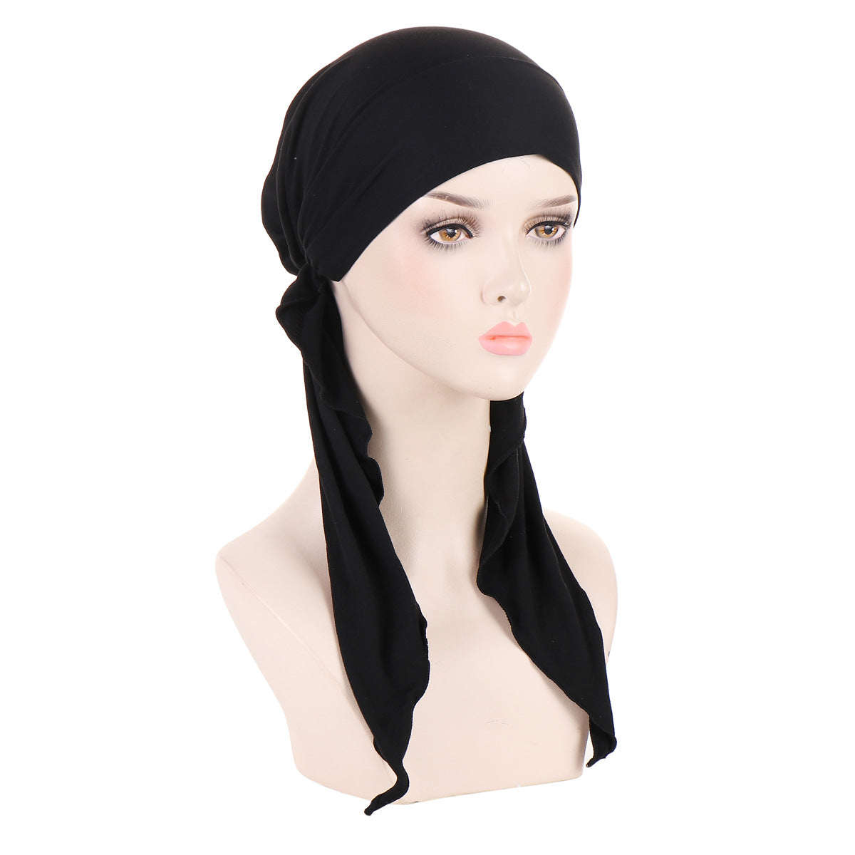 Super soft plain hair cap with scarf