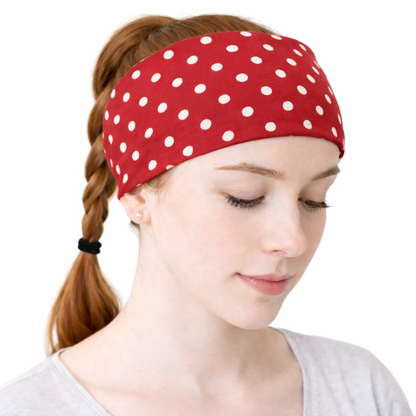 Polka dots print knotted bandanna hair band