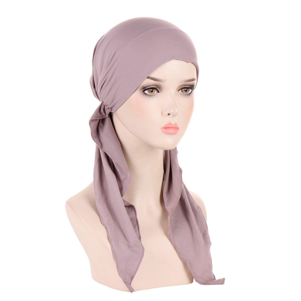 Super soft plain hair cap with scarf