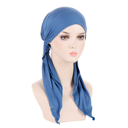 Super soft plain hair cap with scarf