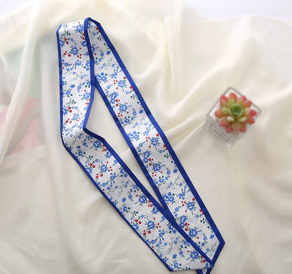 Chiffon long hair scarf in country flowers print