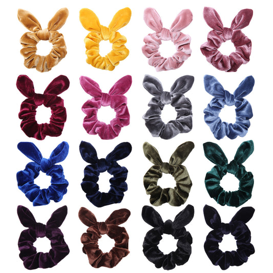 Velvet scrunchies with bow