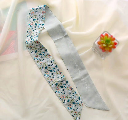 Chiffon long hair scarf in country flowers print