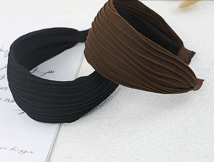 7cm wide wavy top plain headband