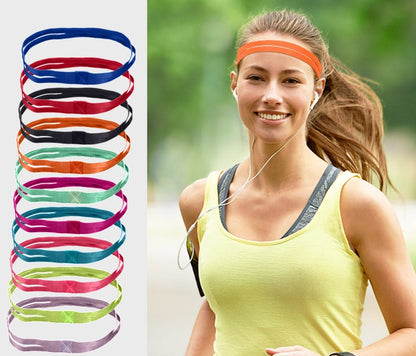 Double wrap non-slip sporty elastic hair band