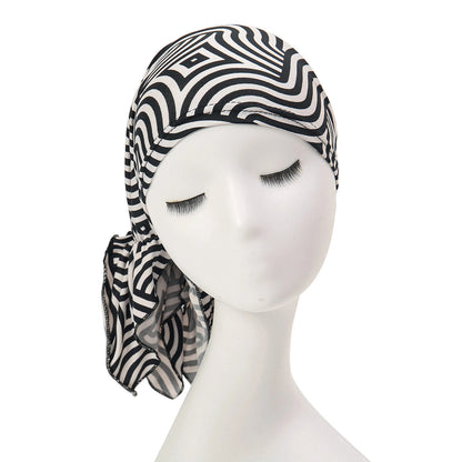 Multicoloured hair cap with tail