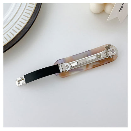 Oval rectangle resin hair barrette