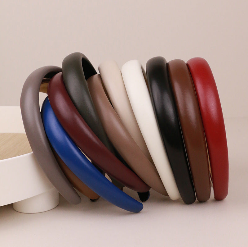 2cm wide matte leather headband