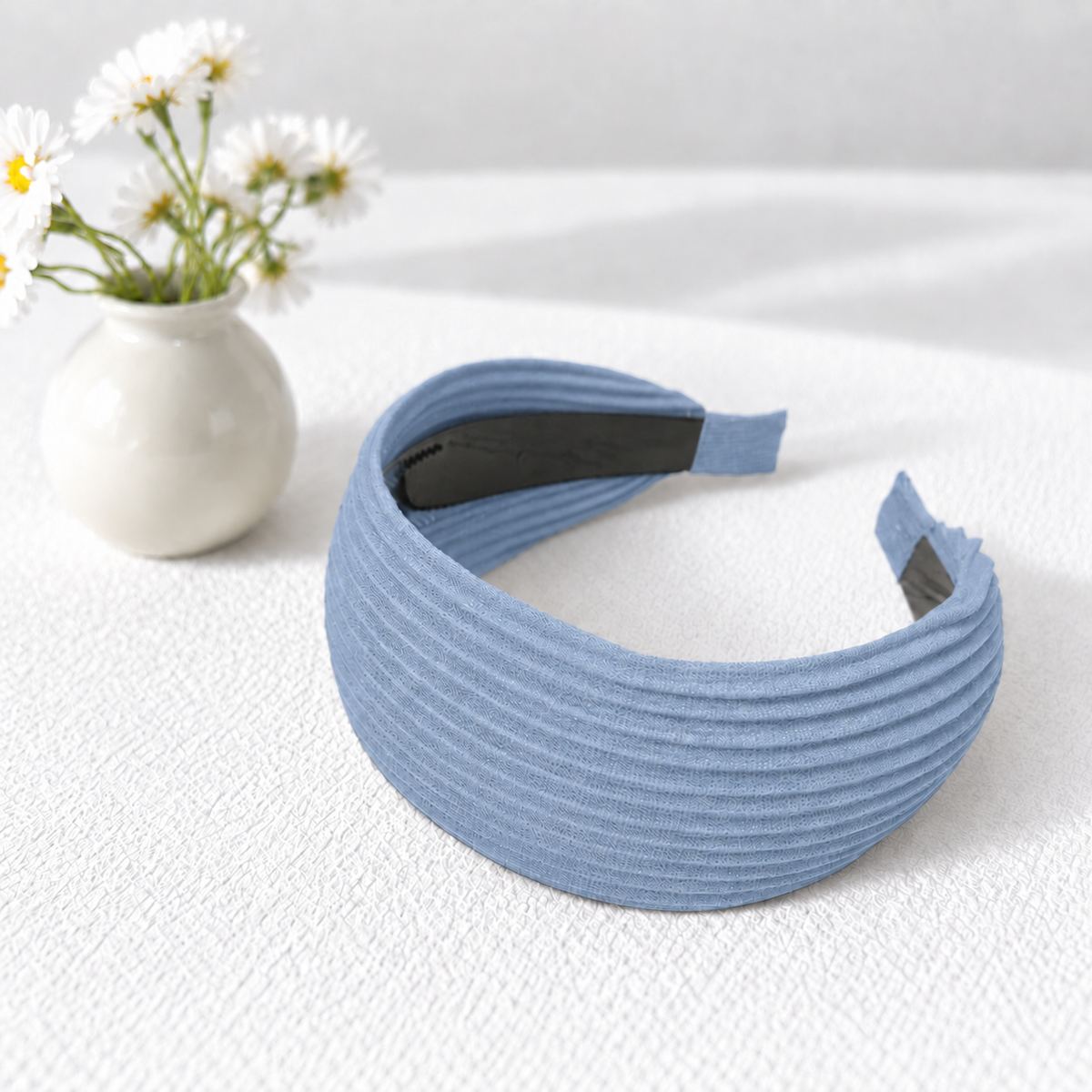 Pleated wide headband