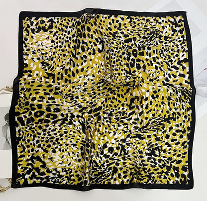 Black gold leopard square scarf