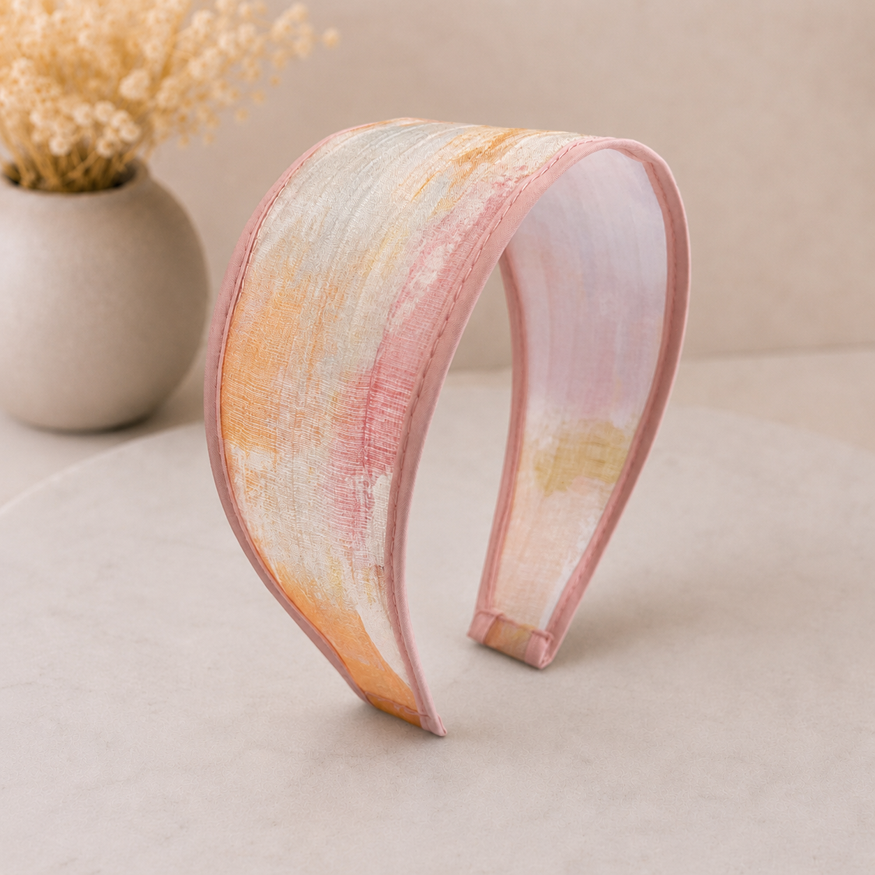 Printed mesh wide headband