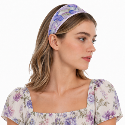 Printed mesh wide headband
