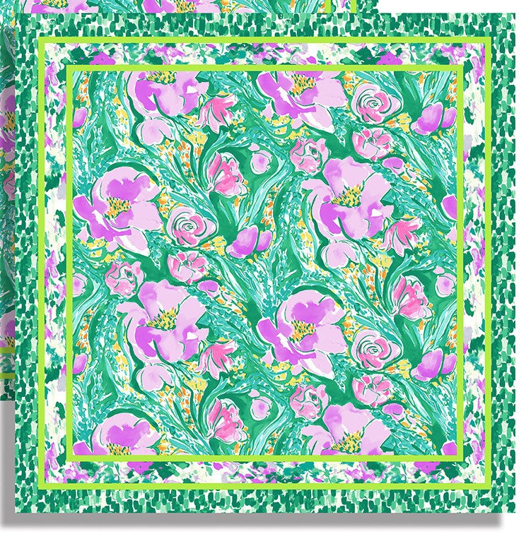 Square scarf in green