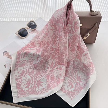 Floral square scarf