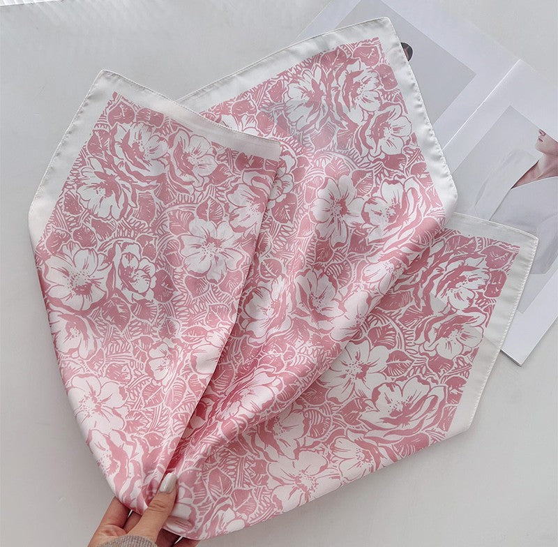 Floral square scarf