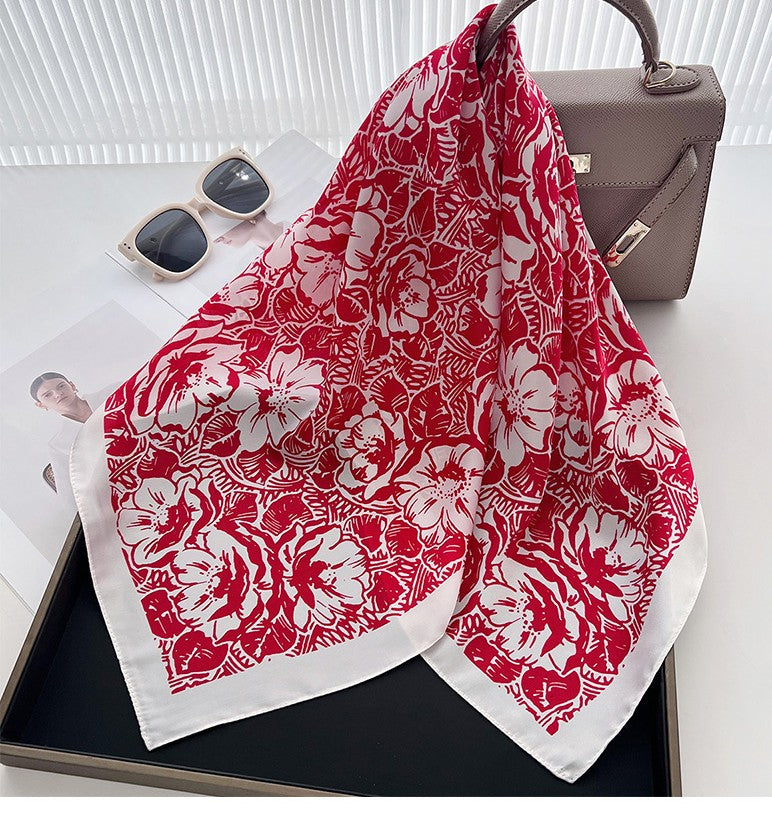 Floral square scarf