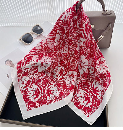 Floral square scarf