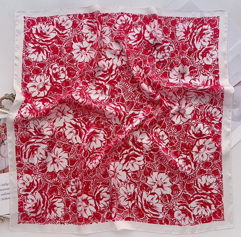 Floral square scarf