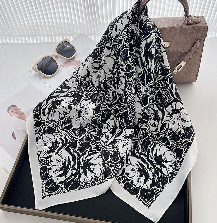 Floral square scarf