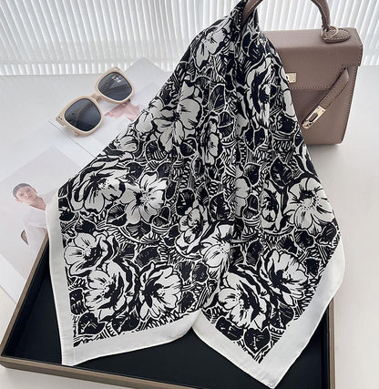Floral square scarf