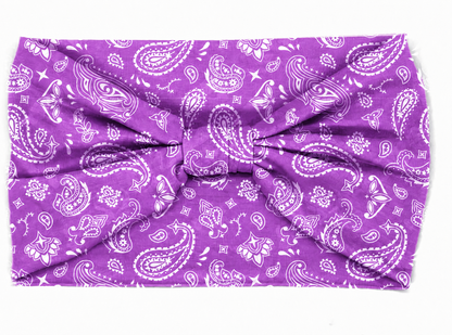 Paisley print knotted bandanna headband