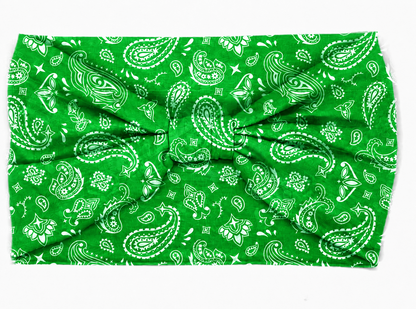 Paisley print knotted bandanna headband