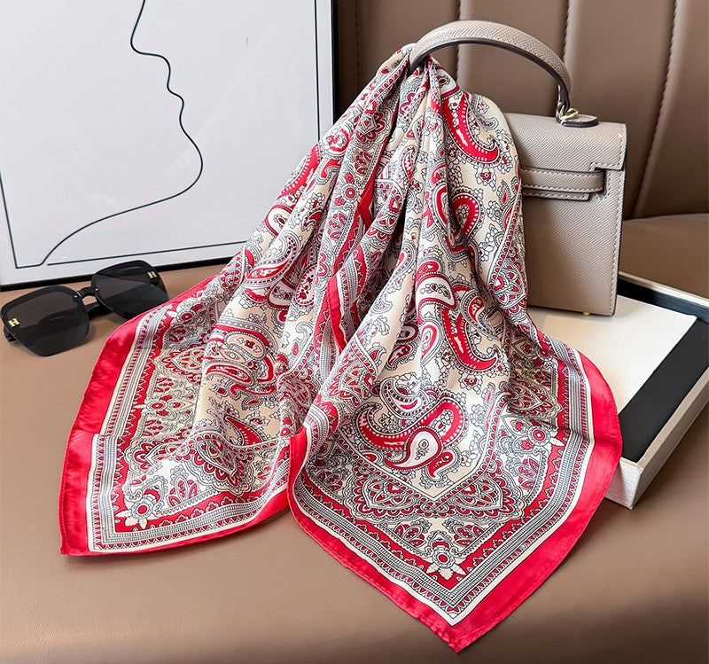 Paisley print square scarf