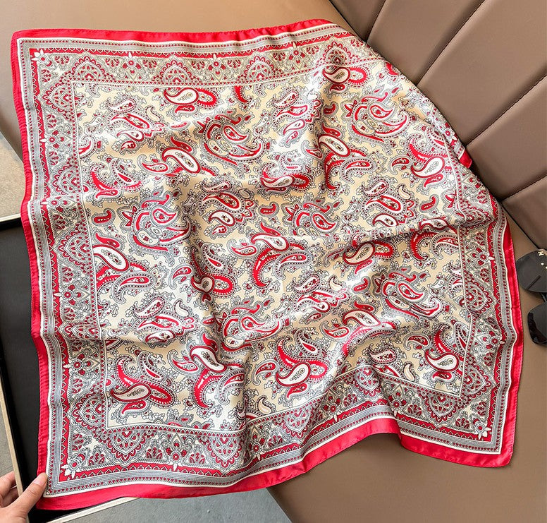 Paisley print square scarf