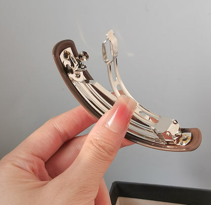 Large arch rectangle resin barrette