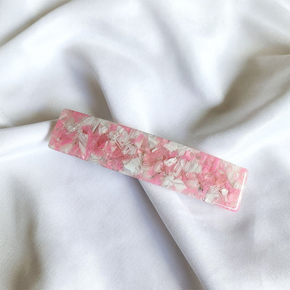 Large resin hair barrette in multi colours