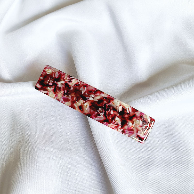 Large resin hair barrette in multi colours