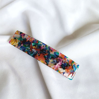 Large resin hair barrette in multi colours