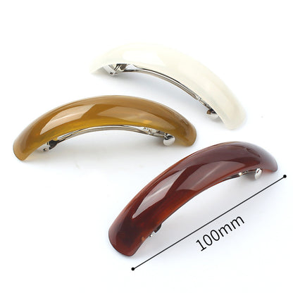 Large arch rectangle resin barrette