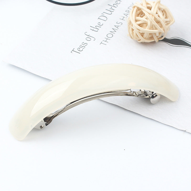 Large arch rectangle resin barrette