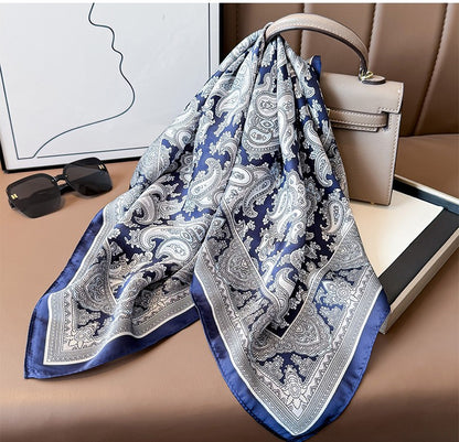 Paisley print square scarf