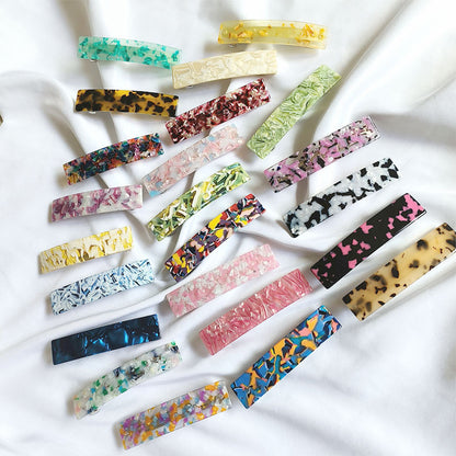 Large resin hair barrette in multi colours