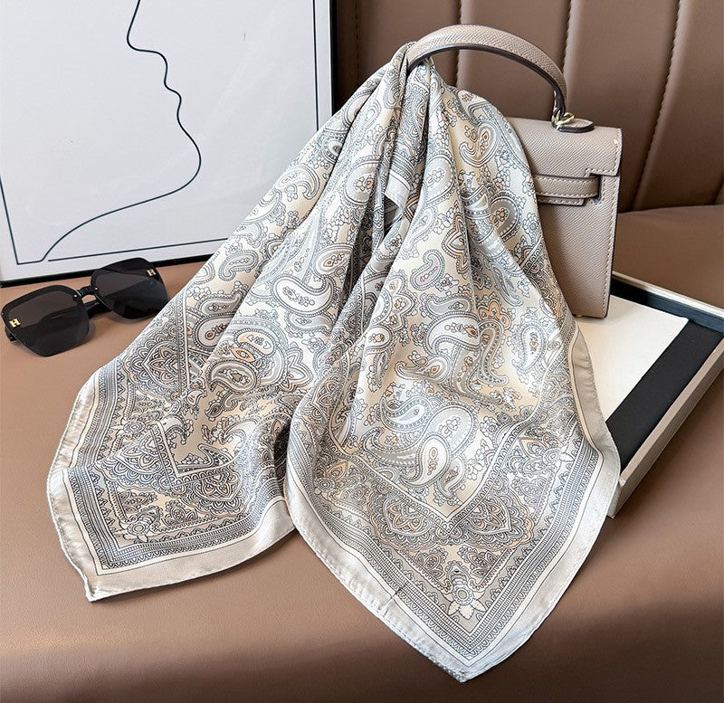 Paisley print square scarf