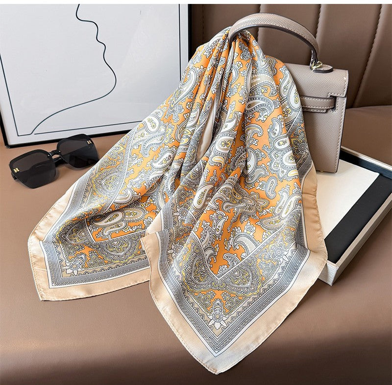 Paisley print square scarf