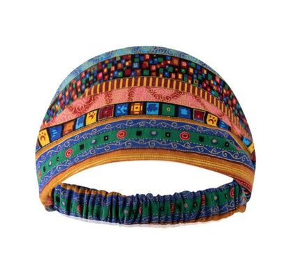 Ethnic style multi-coloured bandanna headband