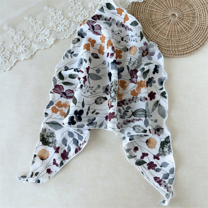 Floral triangle scarf