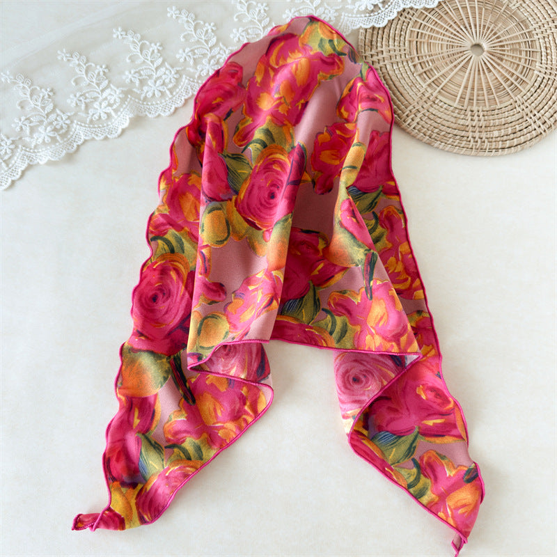 Floral triangle scarf
