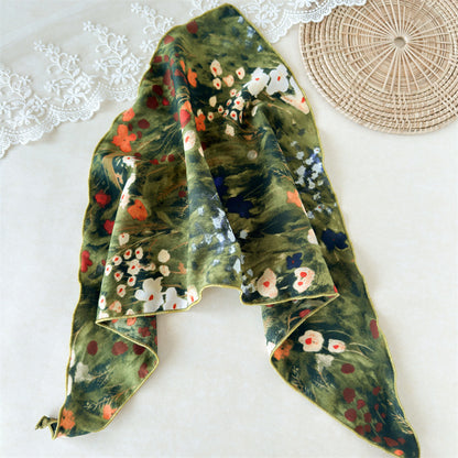 Floral triangle scarf