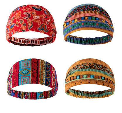 Ethnic style multi-coloured bandanna headband