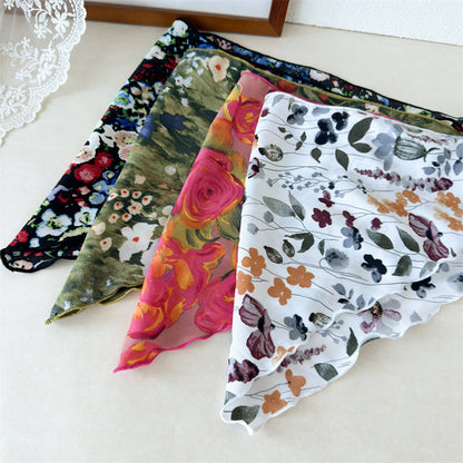 Floral triangle scarf