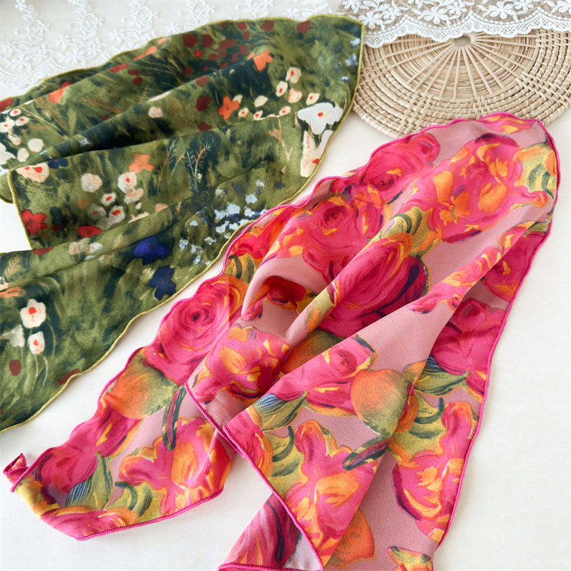 Floral triangle scarf