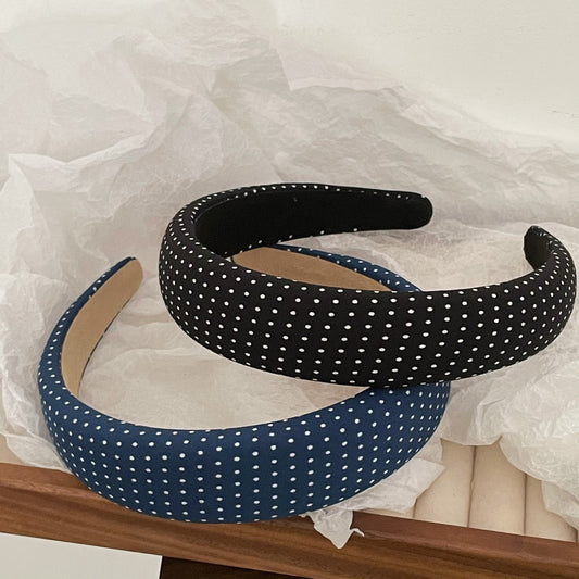 Thinly padded polka dots headband