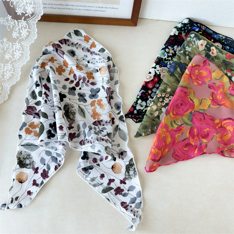 Floral triangle scarf