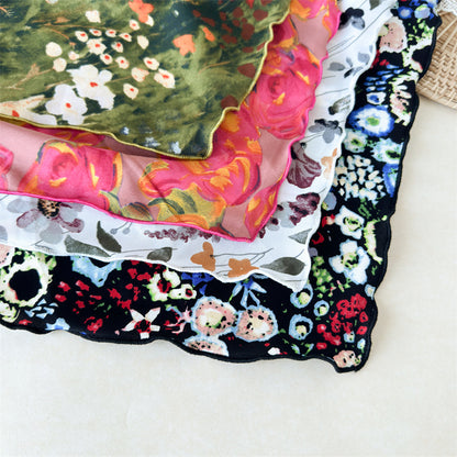 Floral triangle scarf