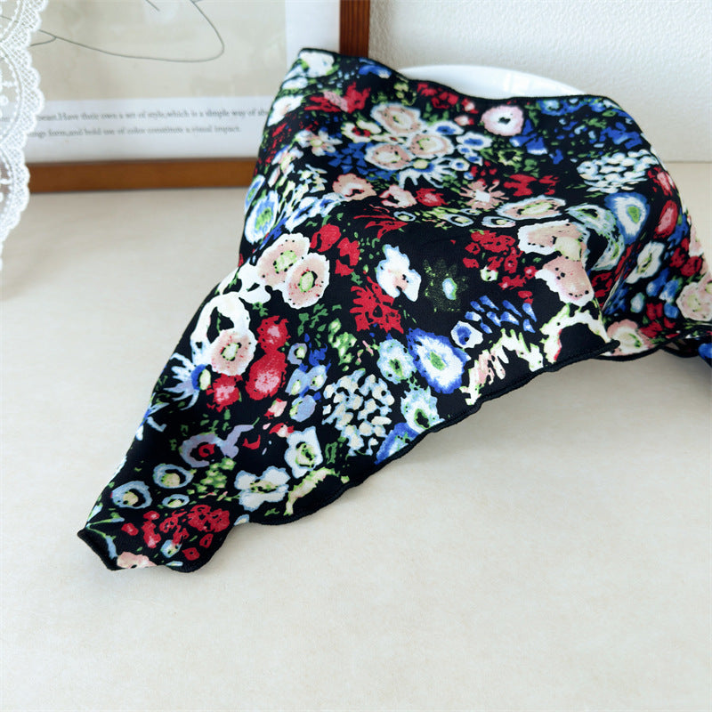Floral triangle scarf