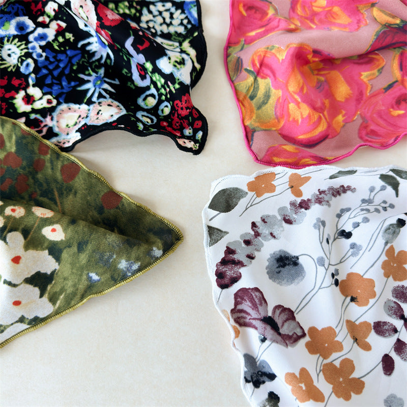 Floral triangle scarf